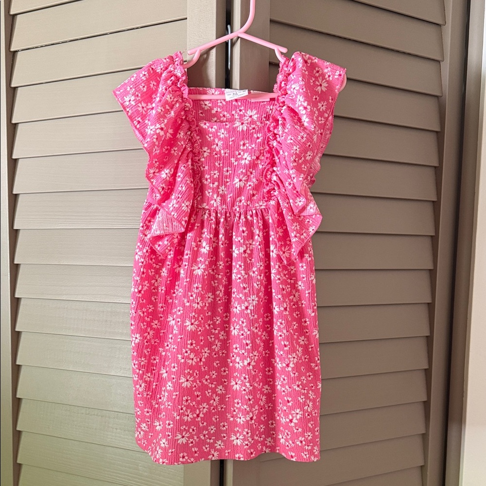 Zara Pink Floral Ruffle Kids Dress